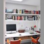 Gin Distillery, Whitechapel | Home office filled with books | Interior Designers